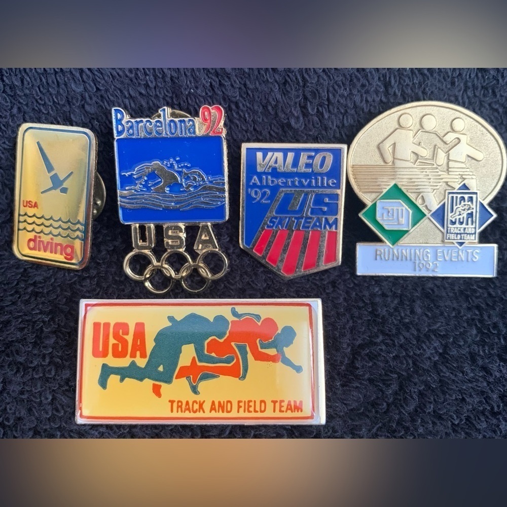 Vintage Collection Of 1992 Summer and Winter Olympic Pins, Lot of 5